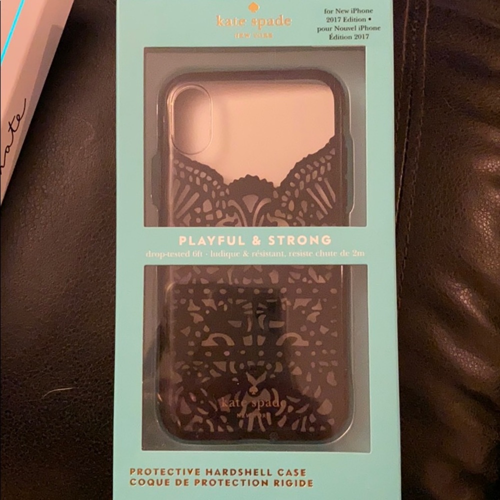 Kate Spade iPhone X black lace case